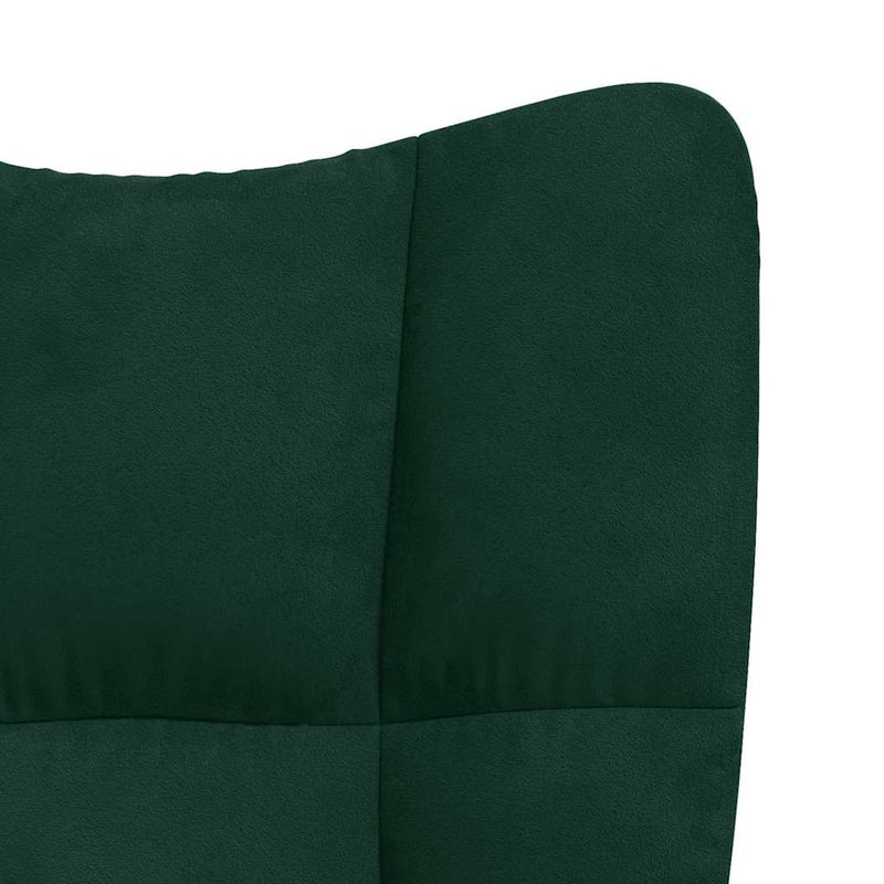 Scaun de relaxare, verde închis, catifea