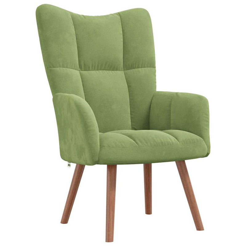 Scaun de relaxare, verde deschis, catifea