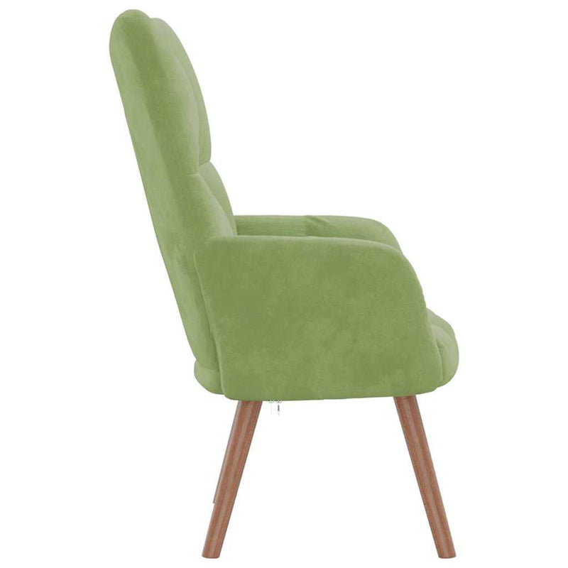 Scaun de relaxare, verde deschis, catifea