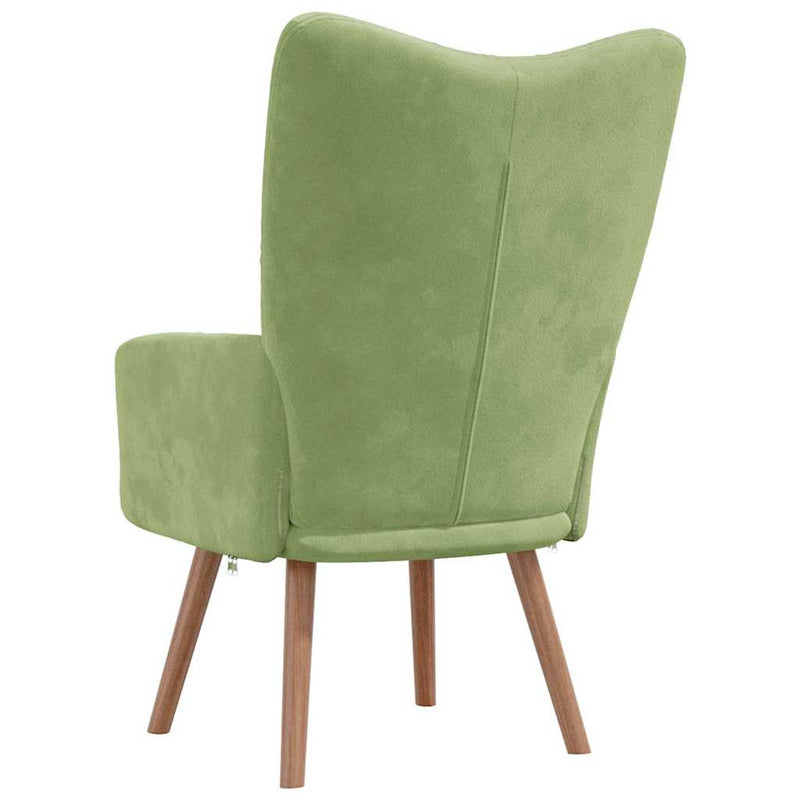 Scaun de relaxare, verde deschis, catifea
