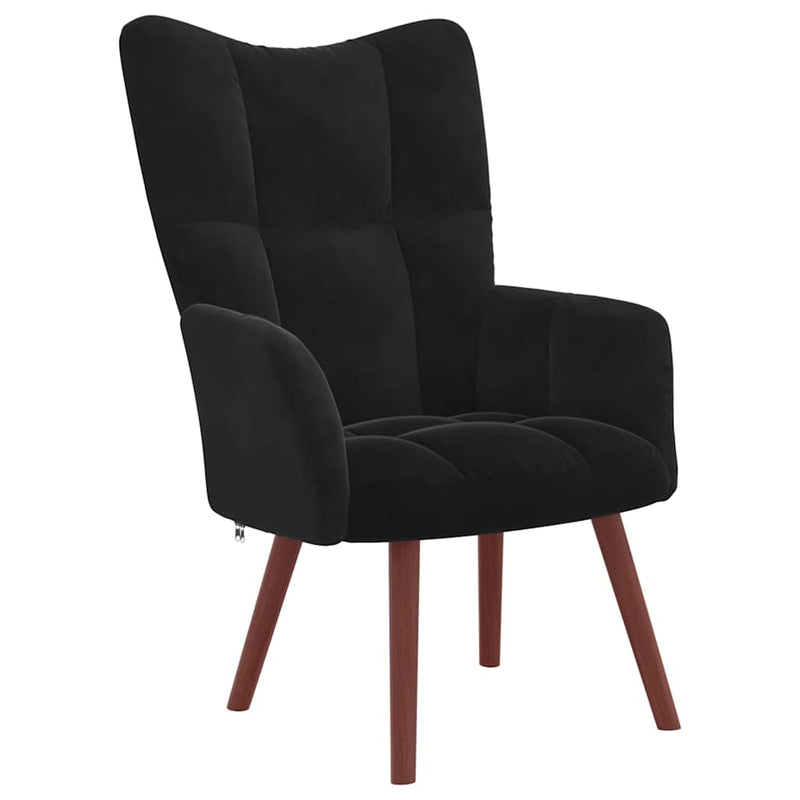 Scaun de relaxare, negru, catifea
