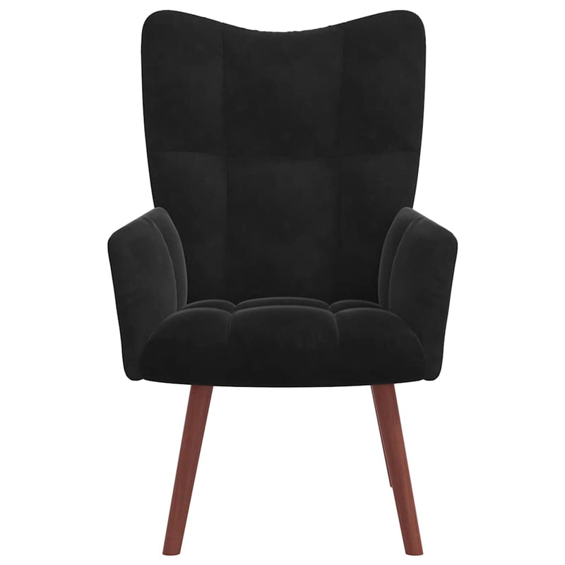 Scaun de relaxare, negru, catifea