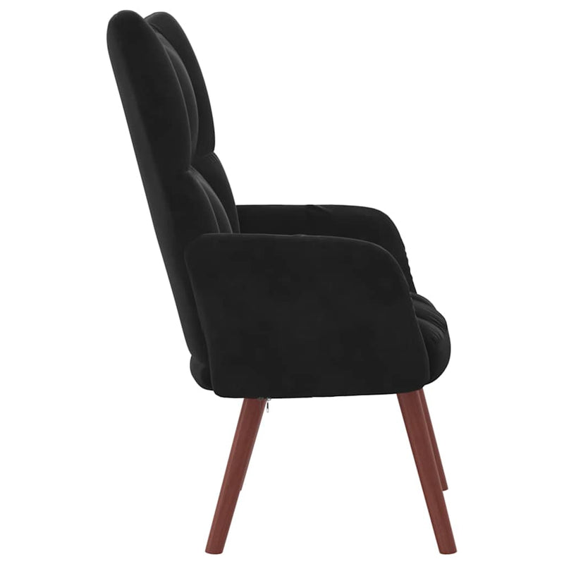 Scaun de relaxare, negru, catifea