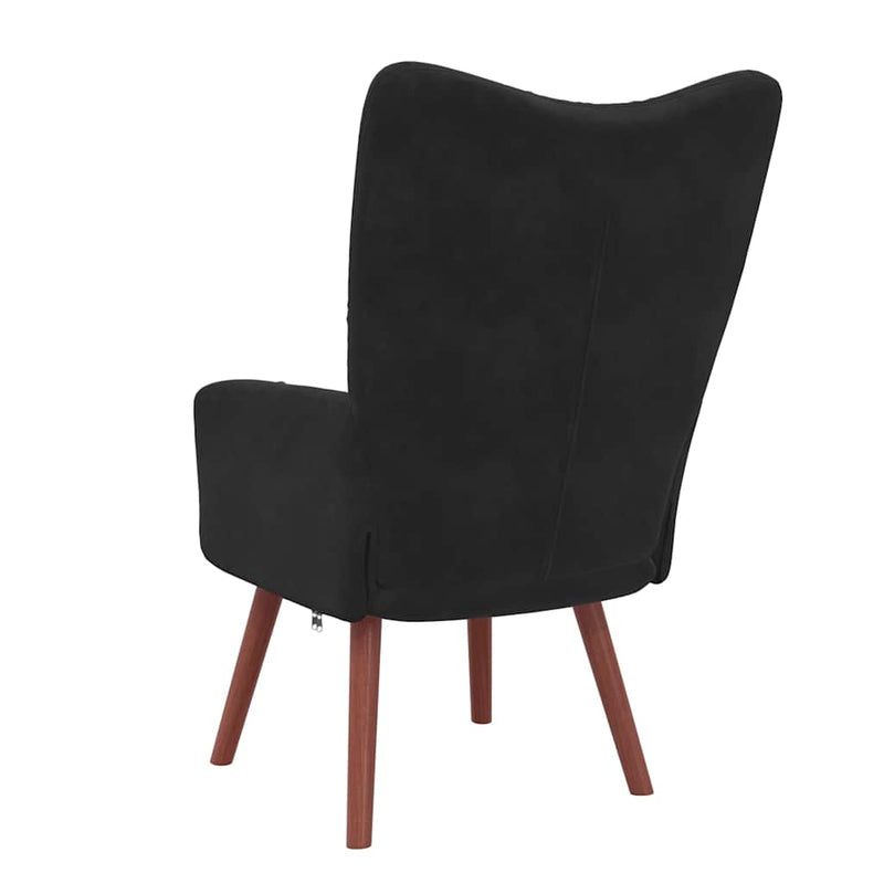 Scaun de relaxare, negru, catifea