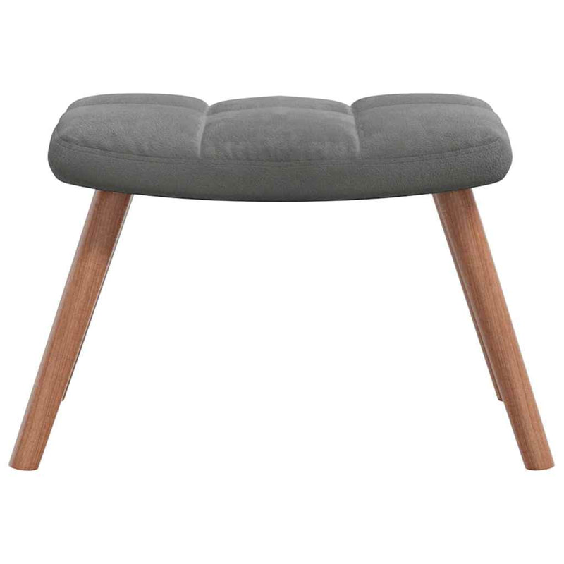 Scaun de relaxare cu taburet, gri închis, catifea