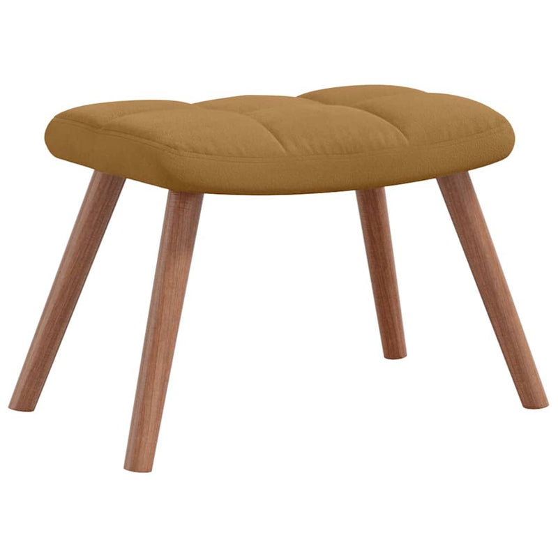 Scaun de relaxare cu taburet, maro, catifea
