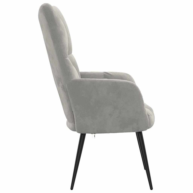 Scaun de relaxare, gri deschis, catifea