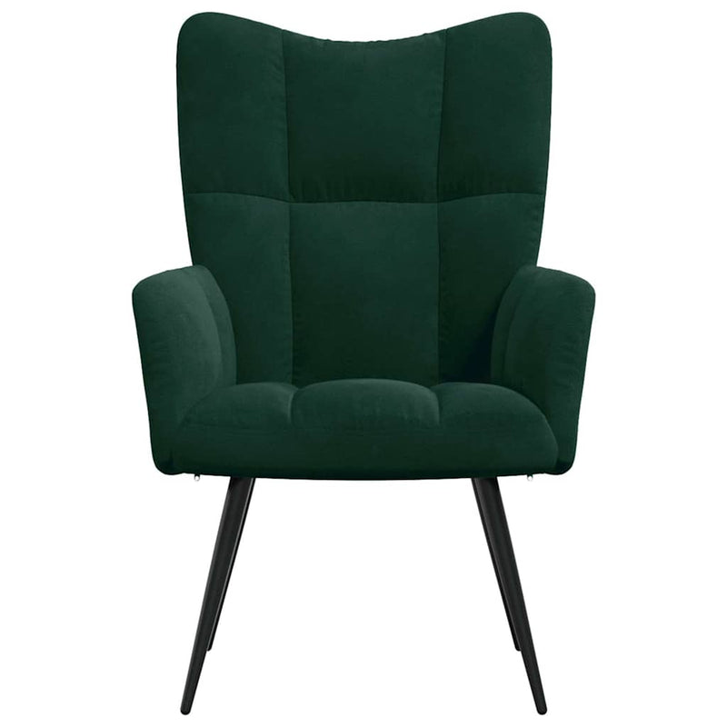 Scaun de relaxare, verde închis, catifea