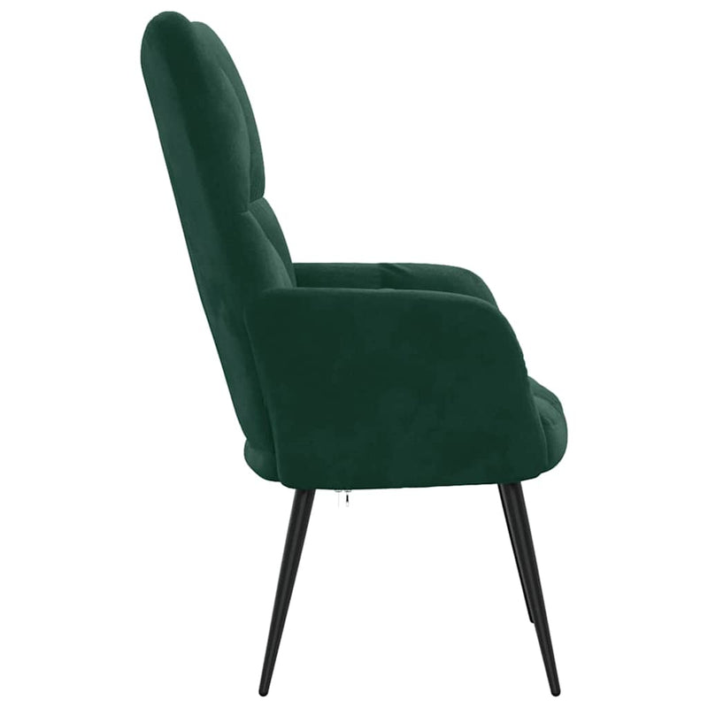 Scaun de relaxare, verde închis, catifea