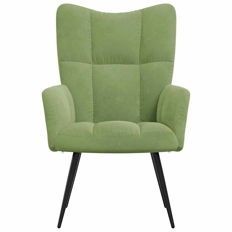 Scaun de relaxare, verde deschis, catifea
