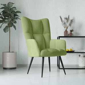Scaun de relaxare, verde deschis, catifea