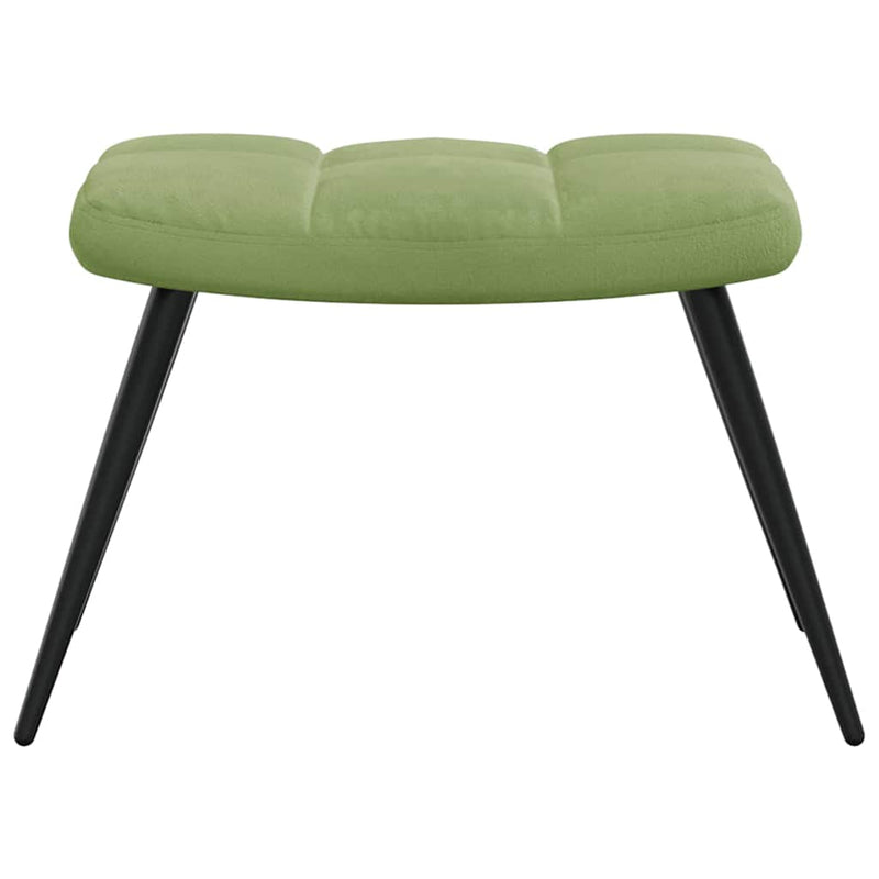 Scaun de relaxare cu taburet, verde deschis, catifea