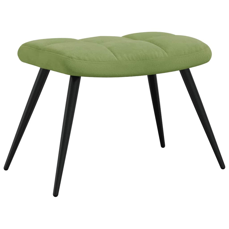 Scaun de relaxare cu taburet, verde deschis, catifea