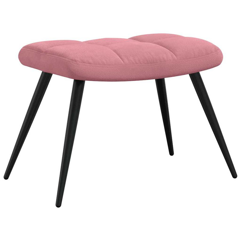 Scaun de relaxare cu taburet, roz, catifea
