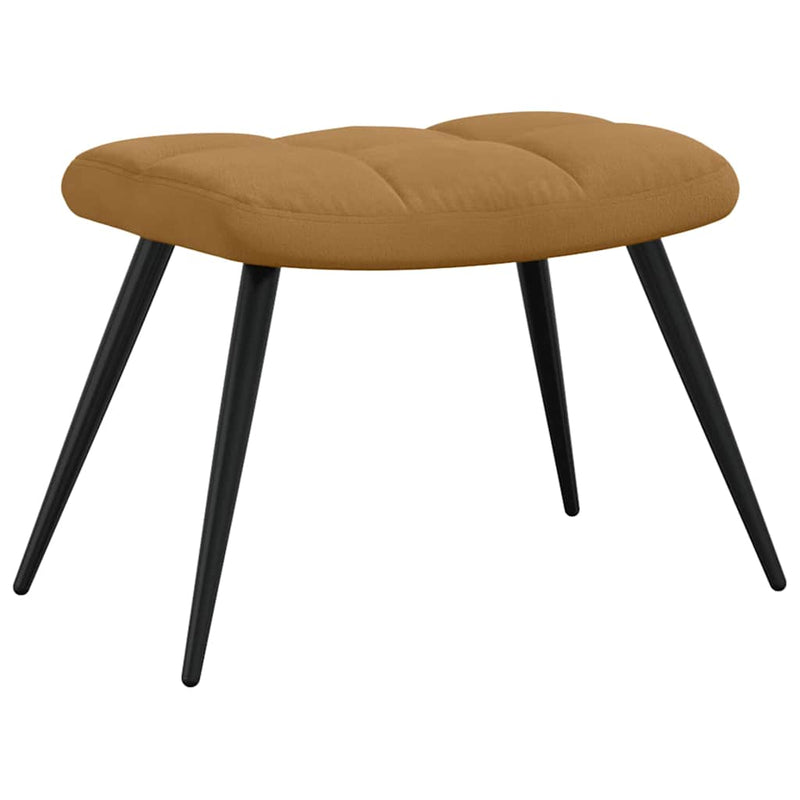 Scaun de relaxare cu taburet, maro, catifea