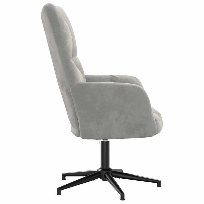 Scaun de relaxare, gri deschis, catifea