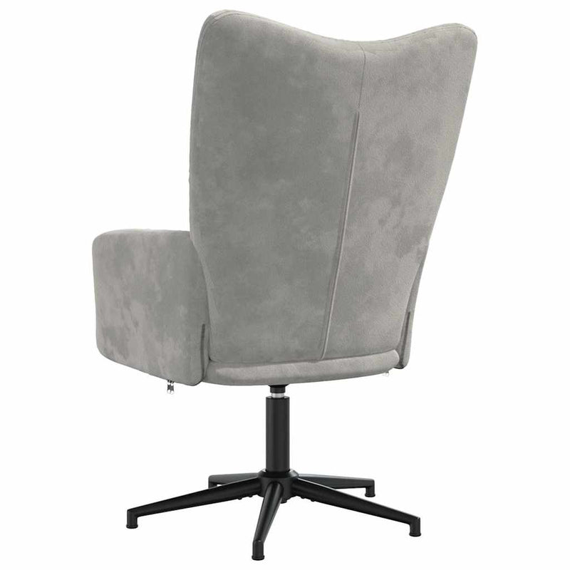 Scaun de relaxare, gri deschis, catifea