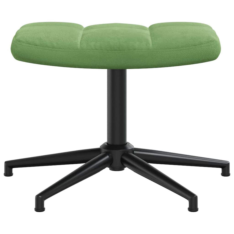Scaun de relaxare cu taburet, verde deschis, catifea