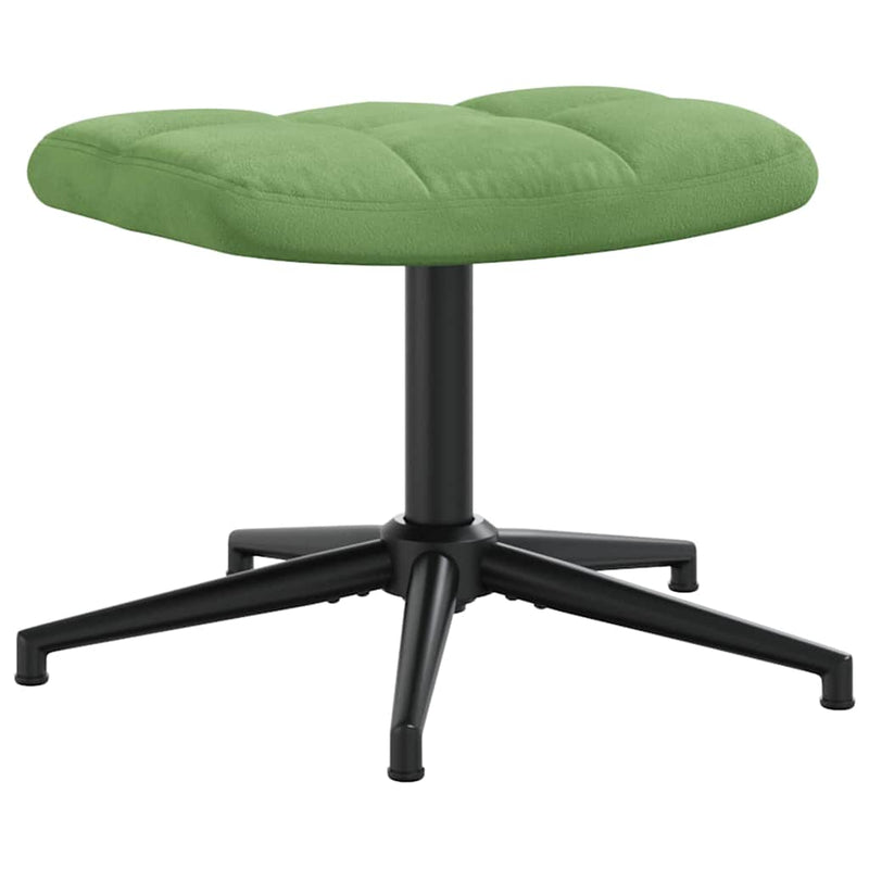 Scaun de relaxare cu taburet, verde deschis, catifea