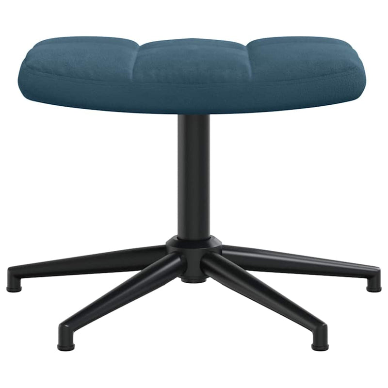 Scaun de relaxare cu taburet, albastru, catifea