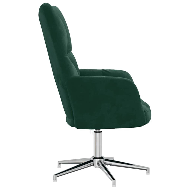 Scaun de relaxare, verde închis, catifea
