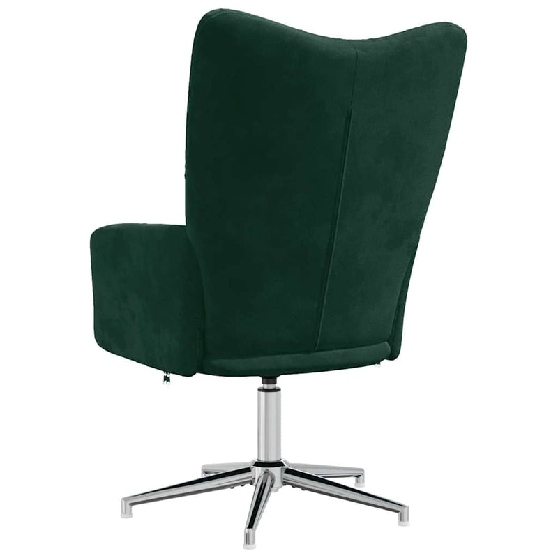 Scaun de relaxare, verde închis, catifea