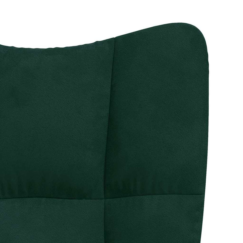 Scaun de relaxare, verde închis, catifea