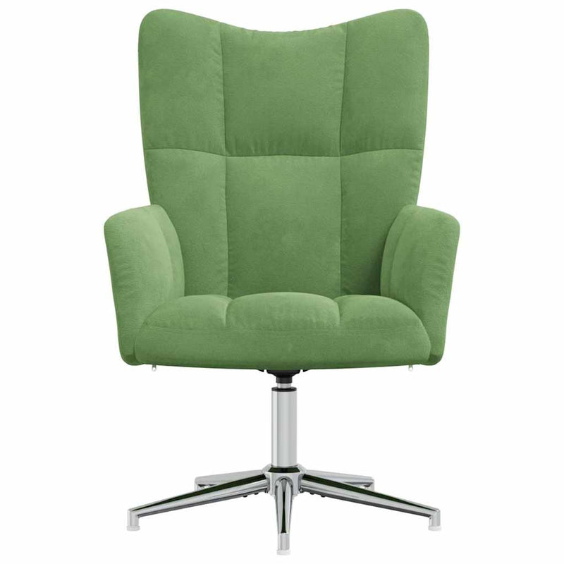Scaun de relaxare, verde deschis, catifea