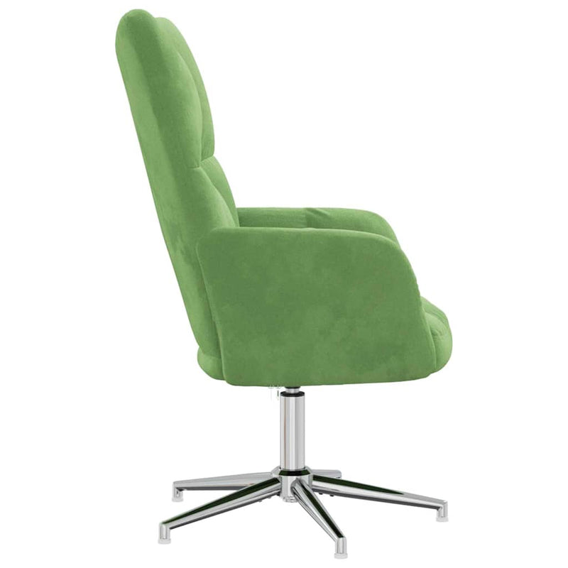 Scaun de relaxare, verde deschis, catifea