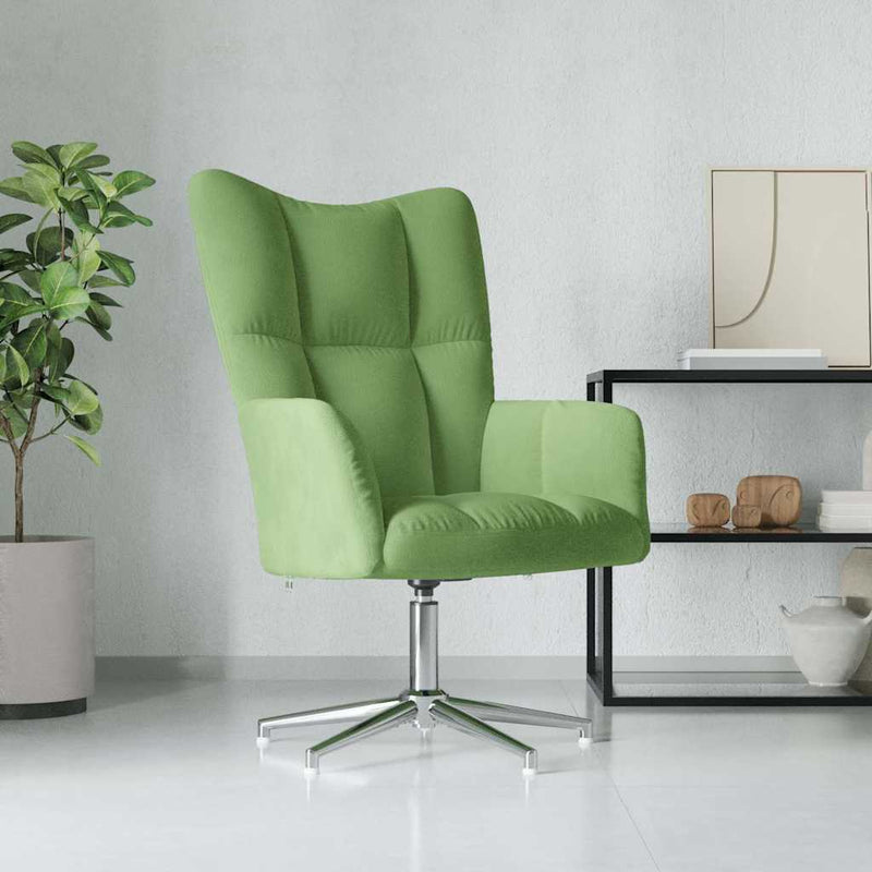 Scaun de relaxare, verde deschis, catifea