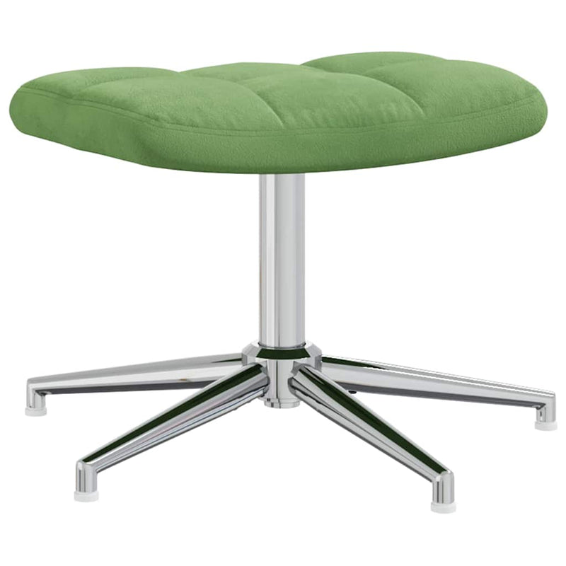 Scaun de relaxare cu taburet, verde deschis, catifea