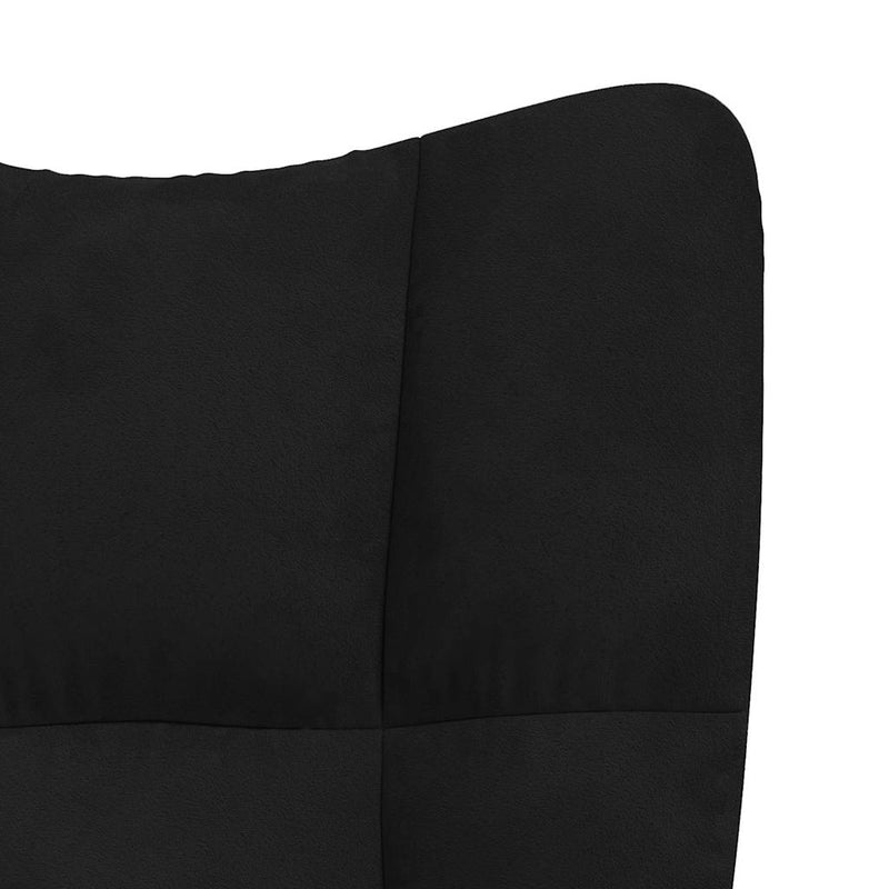 Scaun balansoar, negru, catifea