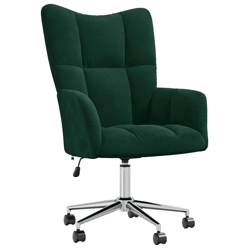 Scaun de relaxare, verde închis, catifea