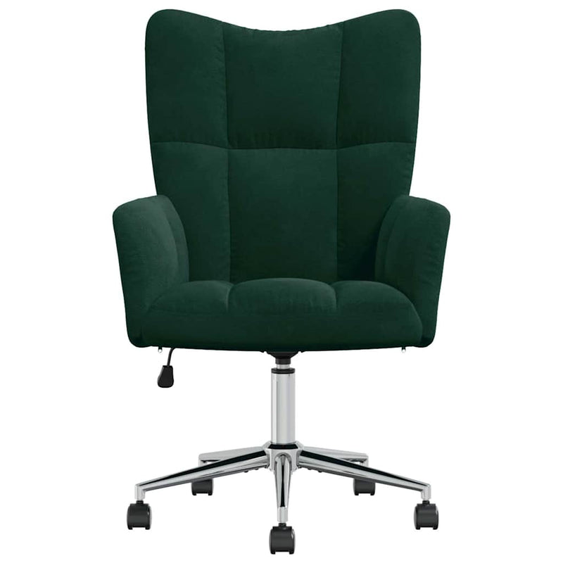 Scaun de relaxare, verde închis, catifea