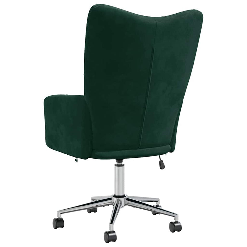 Scaun de relaxare, verde închis, catifea