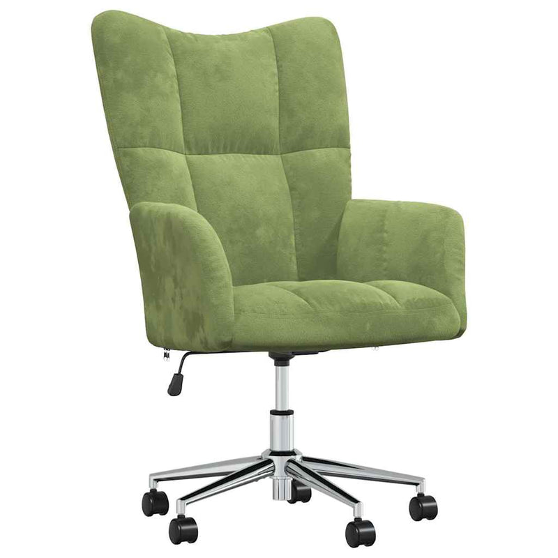 Scaun de relaxare, verde deschis, catifea