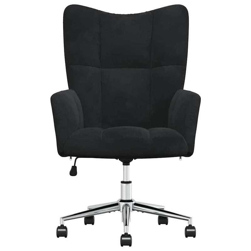 Scaun de relaxare, negru, catifea