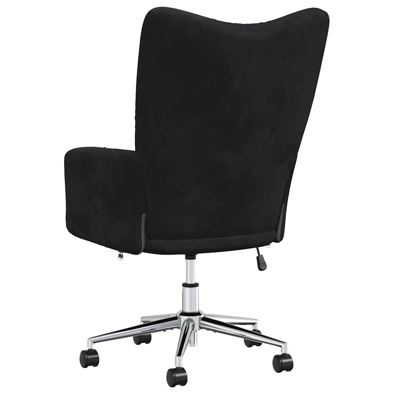 Scaun de relaxare, negru, catifea