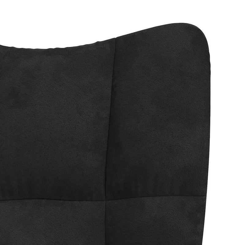Scaun de relaxare, negru, catifea