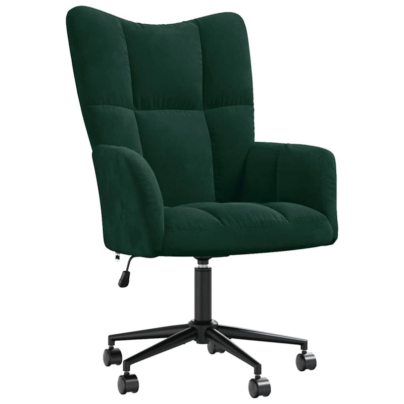Scaun de relaxare, verde închis, catifea