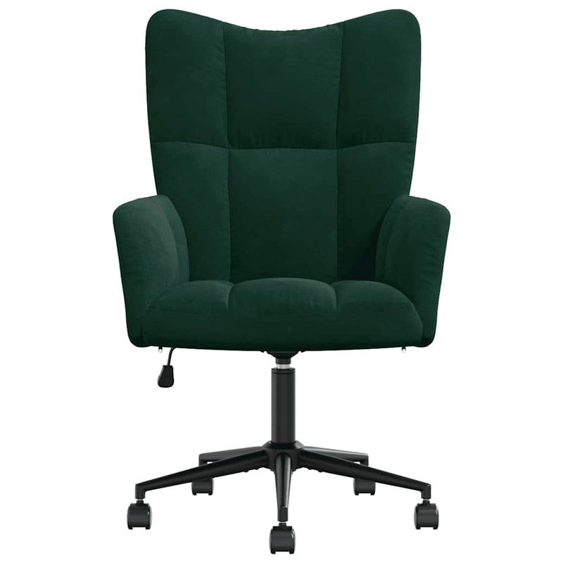 Scaun de relaxare, verde închis, catifea
