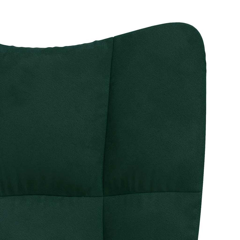 Scaun de relaxare, verde închis, catifea