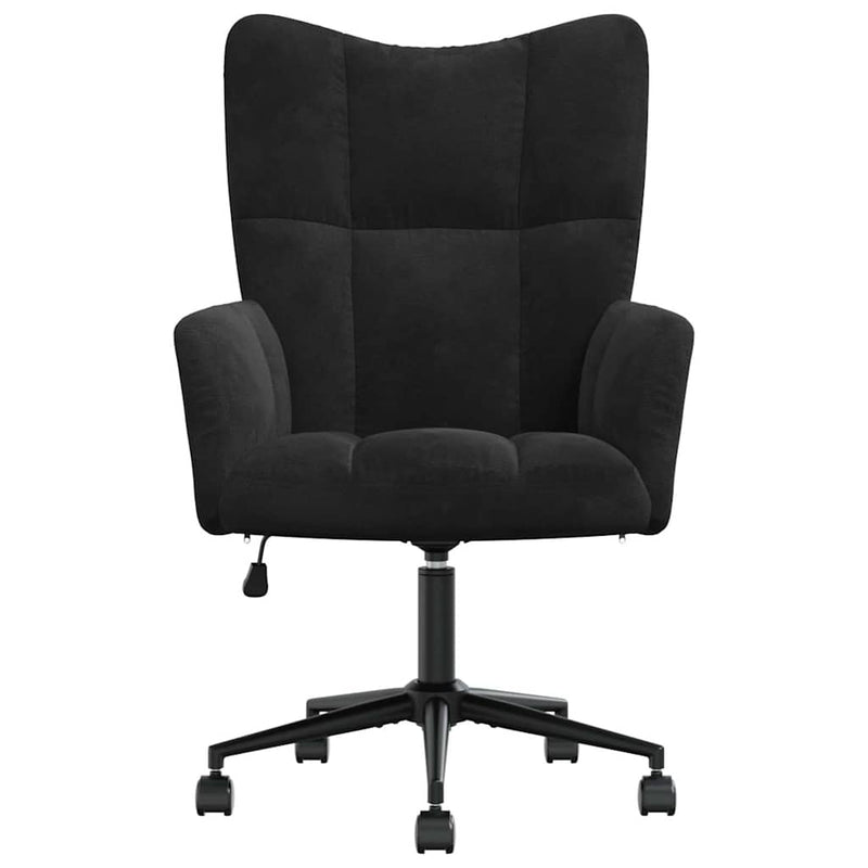 Scaun de relaxare, negru, catifea