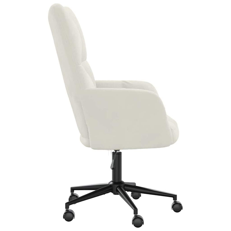 Scaun de relaxare, alb crem, catifea