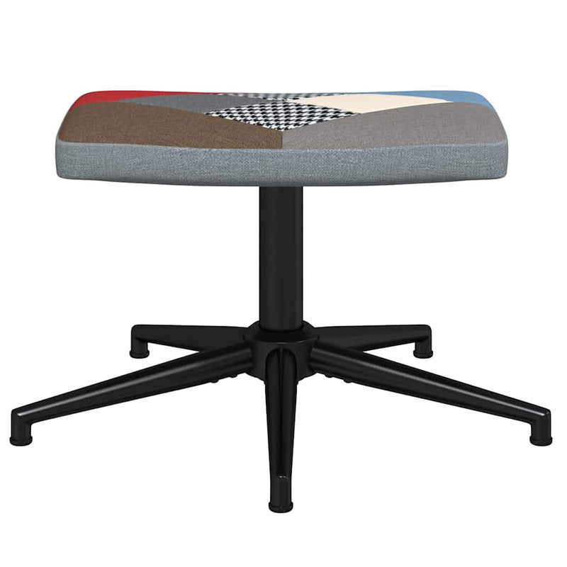 Scaun de relaxare cu taburet, textil, petice
