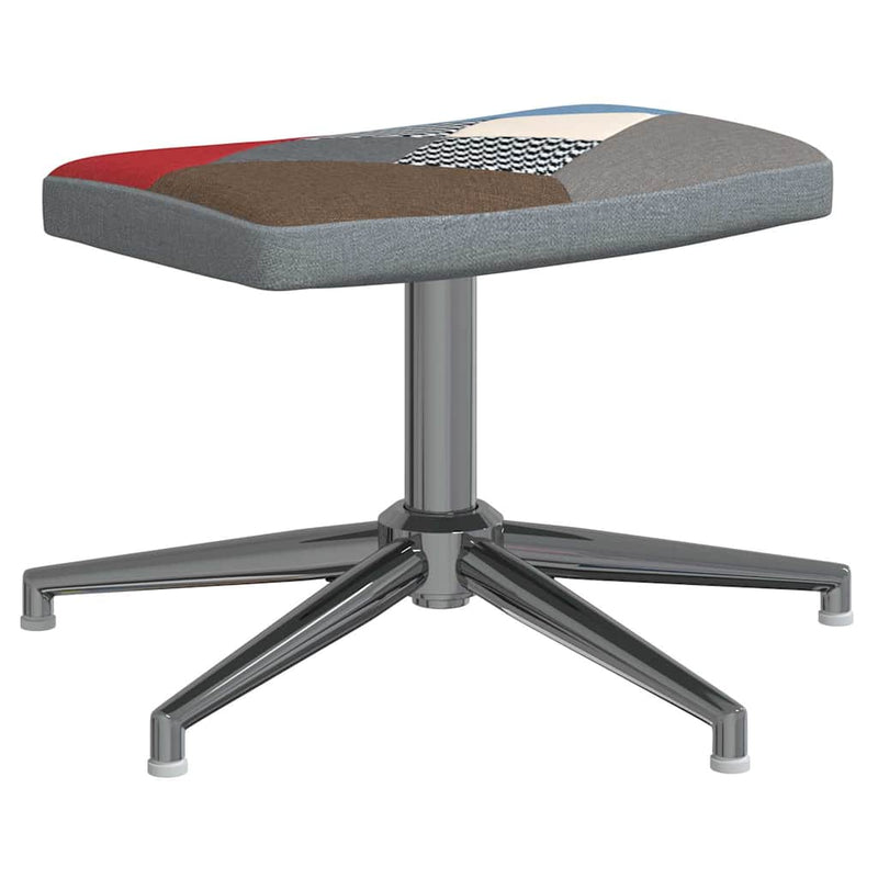 Scaun de relaxare cu taburet, textil, petice