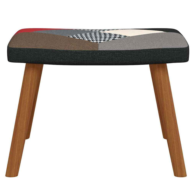 Scaun de relaxare cu taburet, material textil, petice