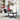 Scaun de relaxare cu taburet, textil, petice