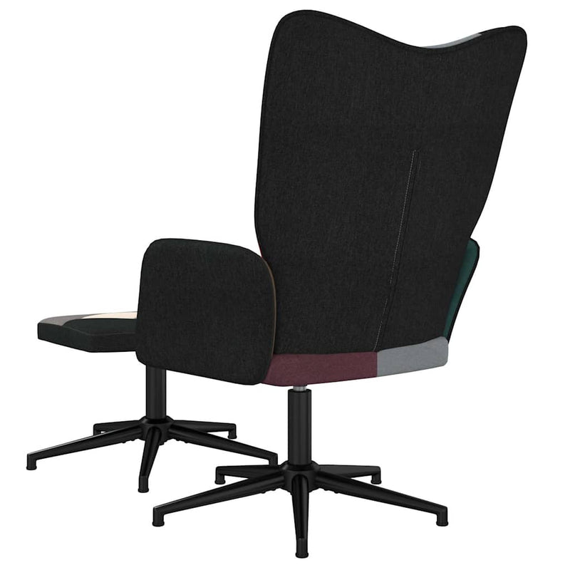 Scaun de relaxare cu taburet, textil, petice
