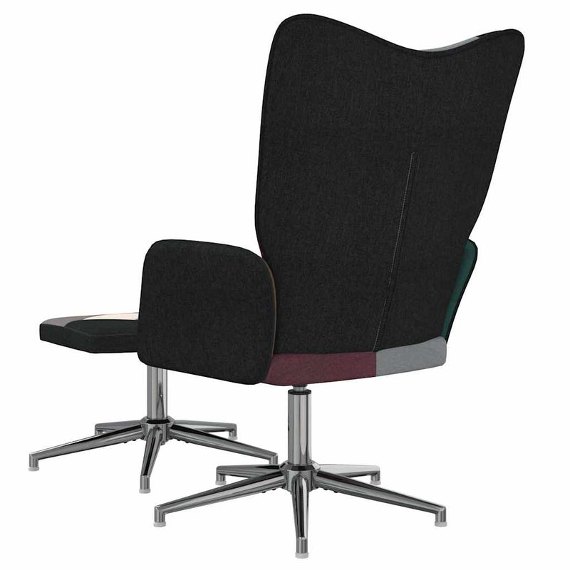 Scaun de relaxare cu taburet, textil, petice